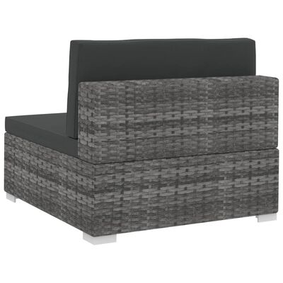 vidaXL Комплект садових диванів з подушками 3 од. Сірий Поліротанг