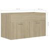 804659 vidaXL Sink Cabinet Sonoma Oak 80x38,5x46 cm Chipboard