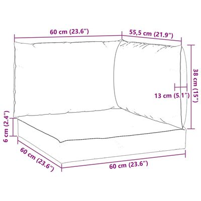 vidaXL Подушки для дивана з піддонів 3 шт Сірий Тканина