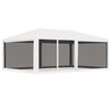 48523 vidaXL Party Tent with 4 Mesh Sidewalls 4x6 m White