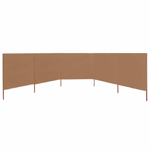 vidaXL 5-Панельна Вітрозахисна Ширма Сіро-Коричневий 600x80 см Тканина