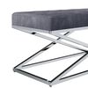 vidaXL Лавка Сірий 97 см Оксамитова Тканина і Нержавіюча Сталь