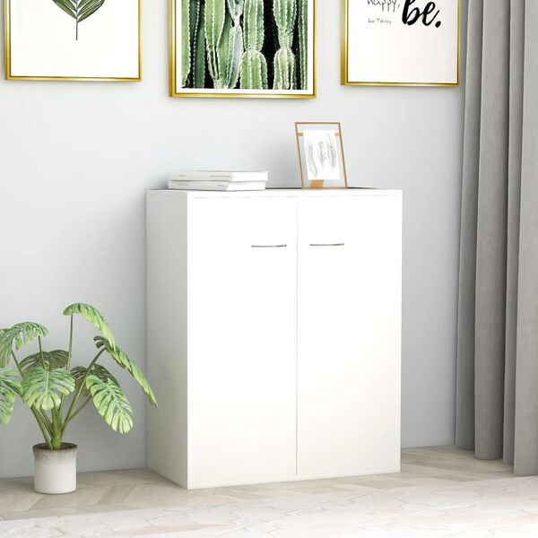 800729 vidaXL Sideboard White 60x30x75 cm Chipboard