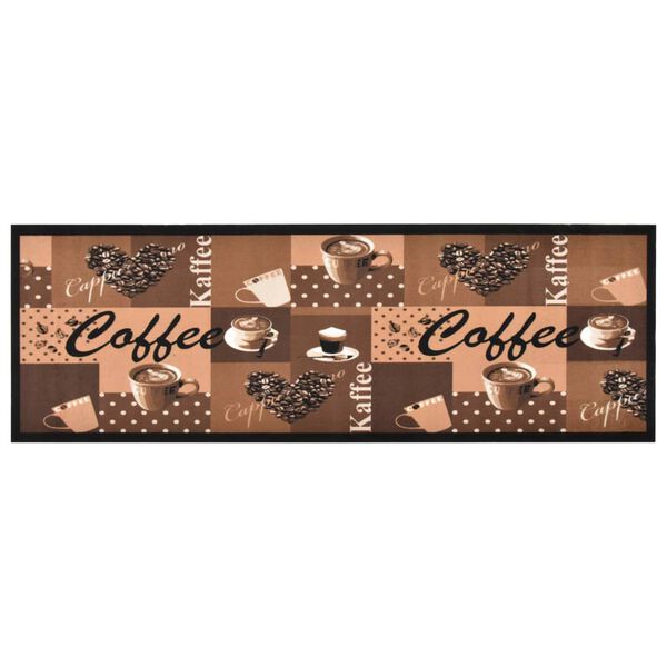 vidaXL Кухонний Килимок "Coffee" Коричневий 45x150 см Переться