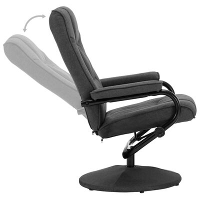 vidaXL Відкидне крісло з підставкою для ніг Темно-сірий Тканина