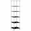 vidaXL 6-рівнева етажерка Чорний 40x40x160 см Загартоване скло