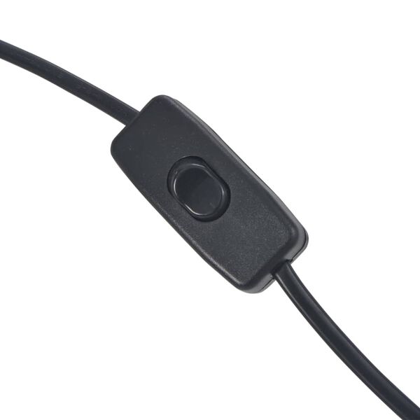 vidaXL Кругла настільна лампа Чорний E27