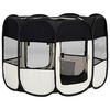 vidaXL Розкладаний Манеж для Собак з Сумкою Чорний 90x90x58 см