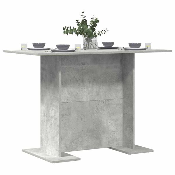 800247 vidaXL Dining Table Concrete Grey 110x60x75 cm Chipboard