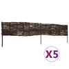 vidaXL Садовий Паркан з Верболозу 5 шт 120х35 см