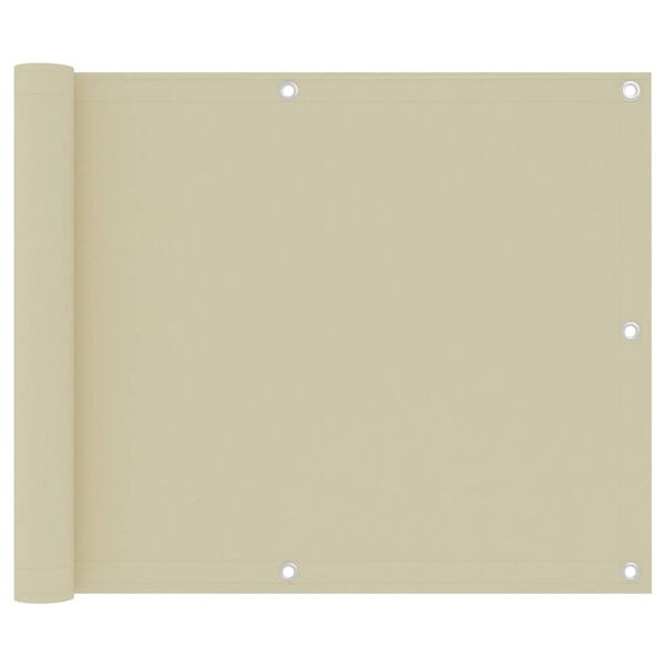 vidaXL Балконна Ширма Кремовий 75x500 см Тканина Оксфорд