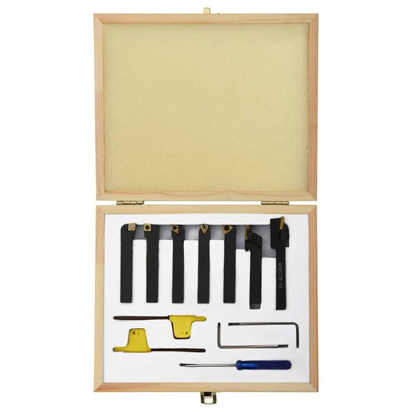 146717 vidaXL 12 Pieces Indexable Turning Tool Set 8x8 mm 60 mm
