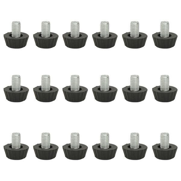 315594 vidaXL Adjustable Furniture Feet M8 18 pcs Black