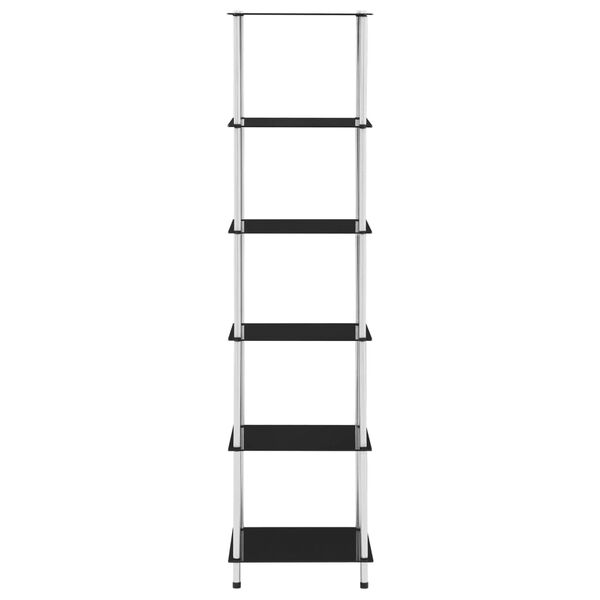 vidaXL 6-рівнева етажерка Чорний 40x40x160 см Загартоване скло