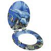 143930 vidaXL WC Toilet Seat with Soft Close Lid MDF Dolphins Design