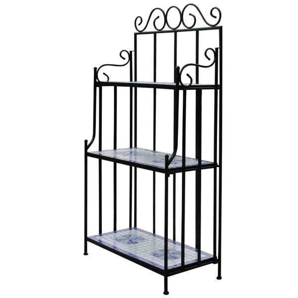 vidaXL Підставка для Рослин Синій/Білий Мозаїка