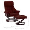 vidaXL Крісло-Реклайнер з Табуретом Бордовий Штучна Шкіра/Гнуте Дерево