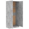 800634 vidaXL Wardrobe Concrete Grey 90x52x200 cm Chipboard