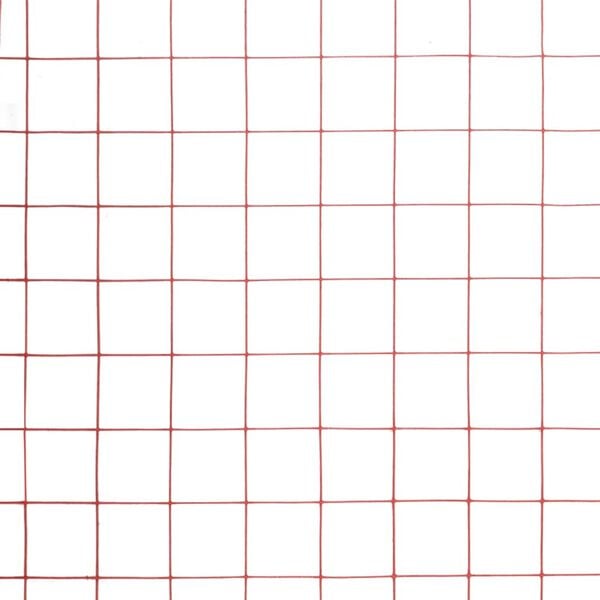 vidaXL Сітчаста огорожа для курей Червоний 25х1,5 м Сталь з ПВХ покриттям