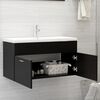 804666 vidaXL Sink Cabinet Black 90x38,5x46 cm Chipboard