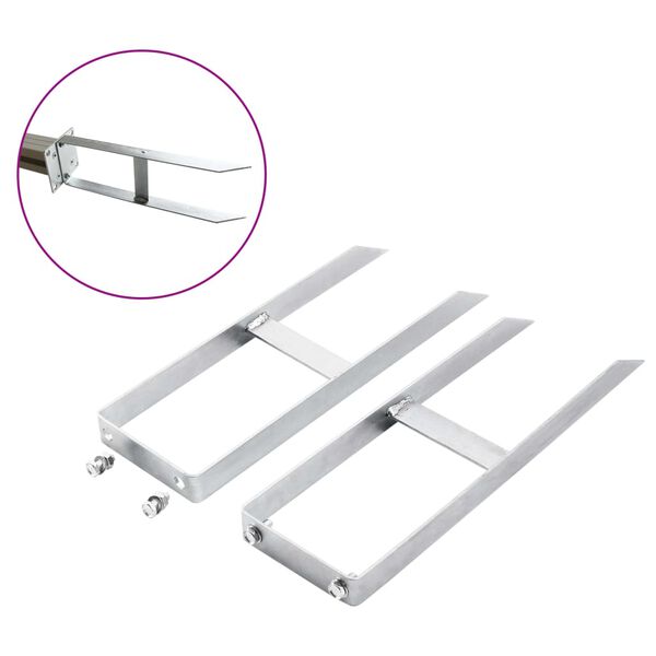 vidaXL Грунтові штирі для огорожі 2 шт для парканів з ДПК 40 см Сталь