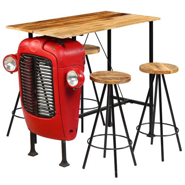 vidaXL Барний Комплект 5 Од. 120x60x107 см Масив Дерева Манго