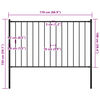 145210 vidaXL Fence Panel with Posts Powder-coated Steel 1,7x1 m Black