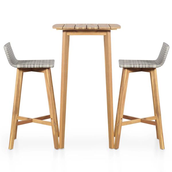 vidaXL Комплект барних меблів 3 од. Масив акації