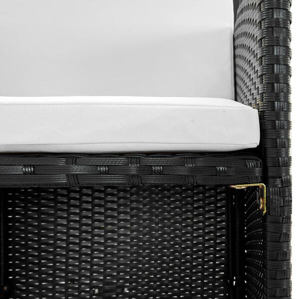 vidaXL Вуличний Обідній Гарнітур 9 Од. з Подушками Чорний Поліротанг