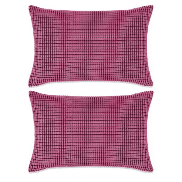 vidaXL Комплект Подушок 2 шт Рожевий 40x60 см Велюр