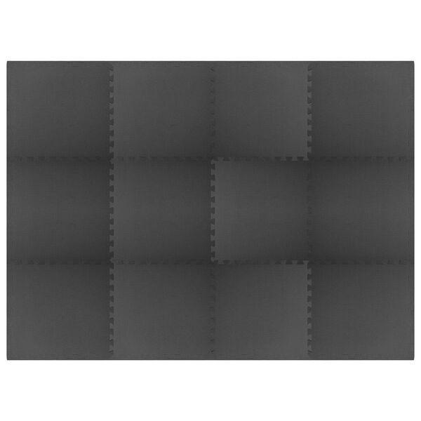 vidaXL Килимки для Підлоги 12 шт Чорний 4,32 м² Спінений ЕВА