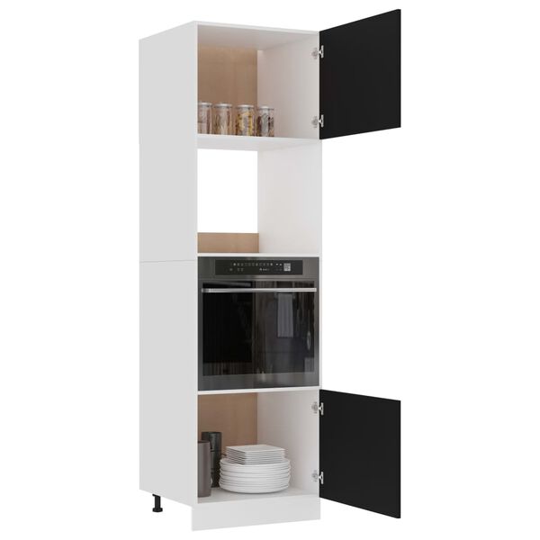 802547 vidaXL Microwave Cabinet Black 60x57x207 cm Chipboard