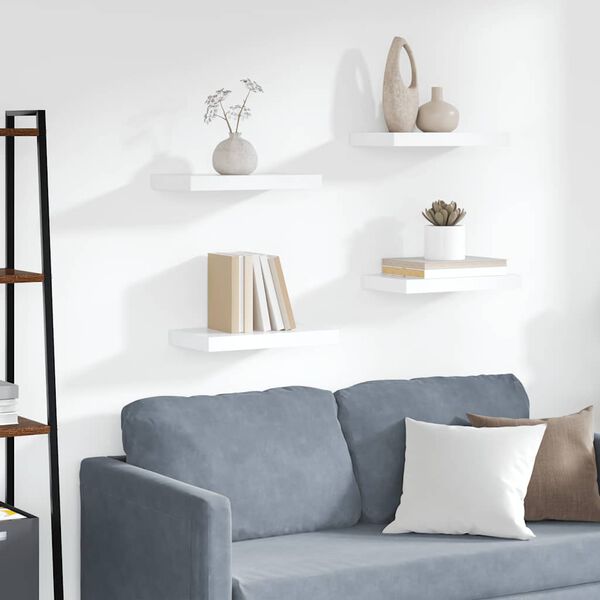 vidaXL Настінні Полиці з Прихованим Кріпленням 4 шт 40x23x3,8 см МДФ