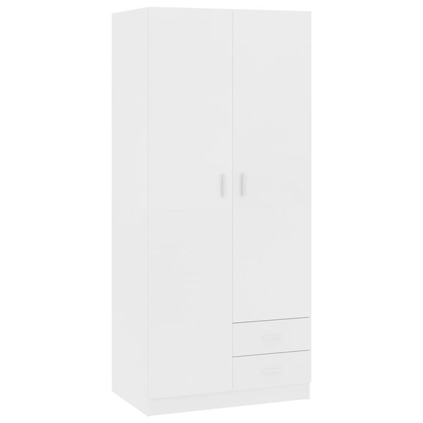 800639 vidaXL Wardrobe White 80x52x180 cm Chipboard