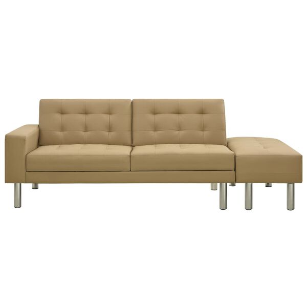 vidaXL Диван-ліжко Капучино Штучна шкіра