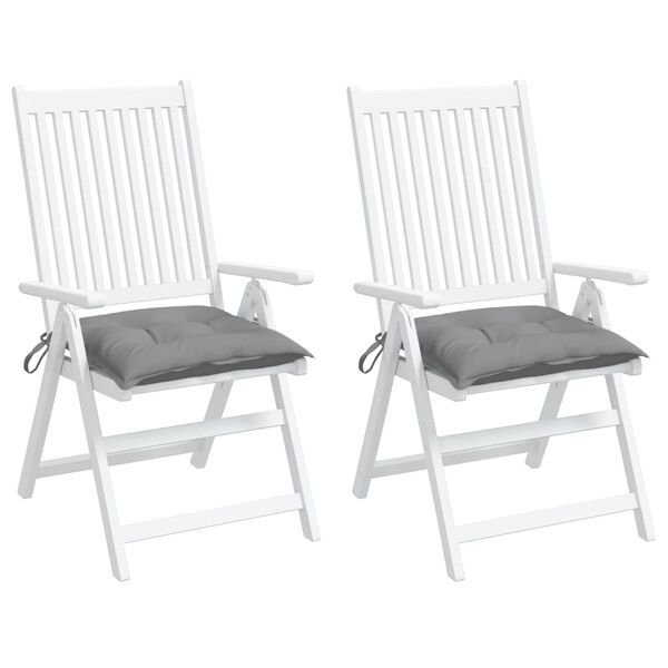 vidaXL Подушки для стільців 2 шт Сірий 40x40x7 см Тканина