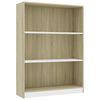 vidaXL Книжкова Полиця Білий і Дуб Сонома 80x24x108 ДСП