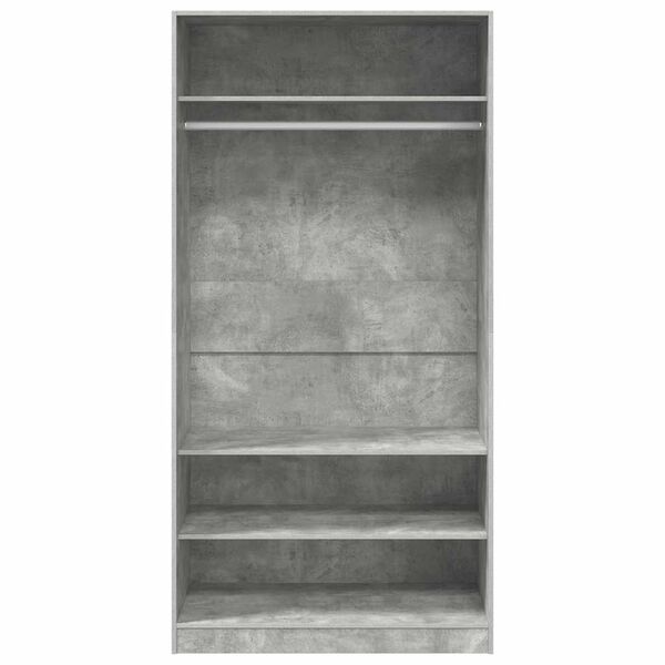 800229 vidaXL Wardrobe Concrete Grey 100x50x200 cm Chipboard