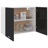 801282 vidaXL Hanging Cabinet High Gloss Black 80x31x60 cm Chipboard