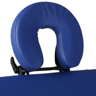 vidaXL Розкладний масажний стіл 4-х зонний Синій Дерев'яний каркас