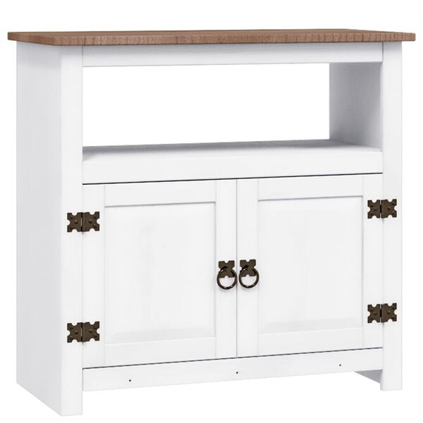 282642 vidaXL TV Cabinet Mexican Pine Corona Range White 80x43x78 cm