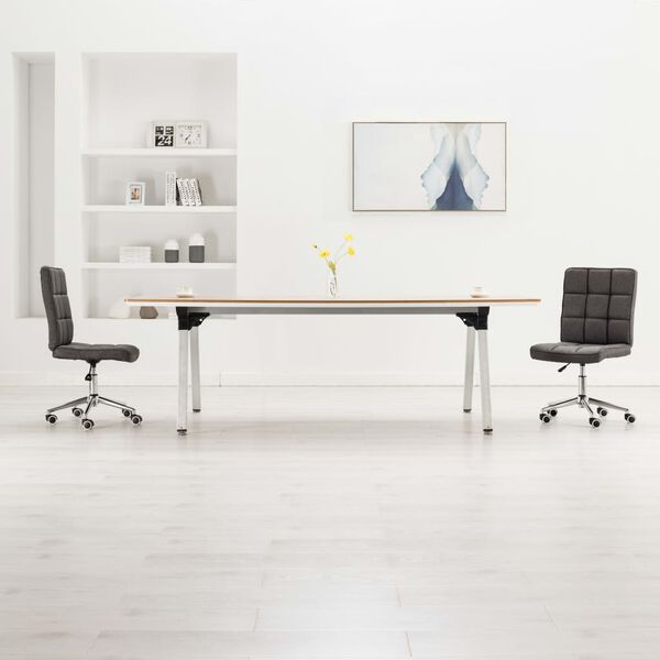 vidaXL Обідні стільці 2 шт Темно-сірий Тканина