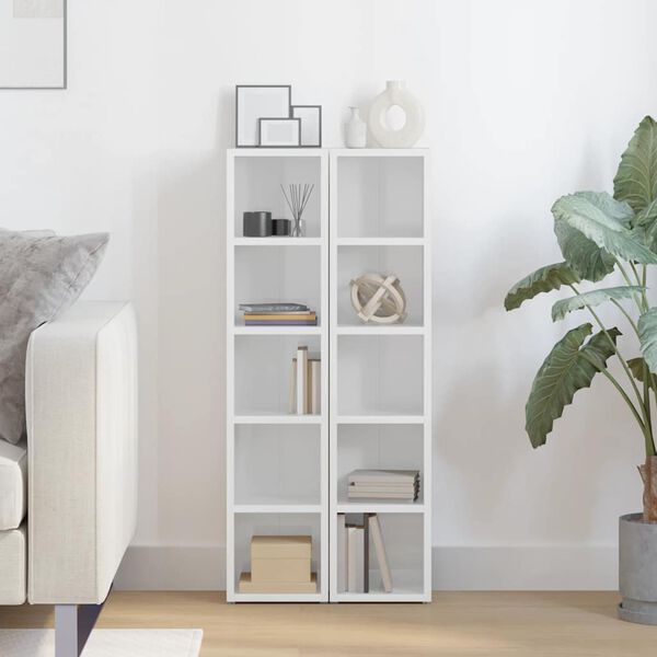 vidaXL Шафи для CD-дисків 2 шт. Глянцевий білий 21x16x93,5 см ДСП