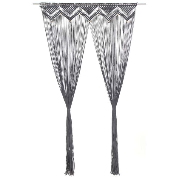 vidaXL Штора Макраме Антрацит 140х240 см Бавовна
