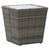 vidaXL Чайний Столик Сірий 41,5x41,5x43 см Поліротанг/Загартоване Скло