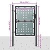 vidaXL Одностулкові ворота для огорожі Чорний 100х250 см