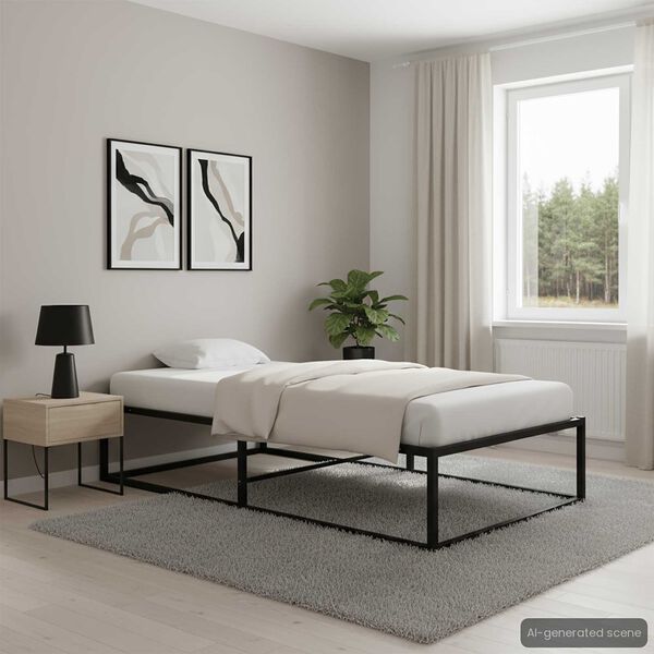 vidaXL Каркас ліжка Чорний 90х200 см Метал