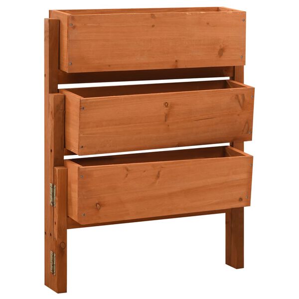 vidaXL Садова Розкладна Клумба Помаранчевий 60х14х75 см Масив Ялини