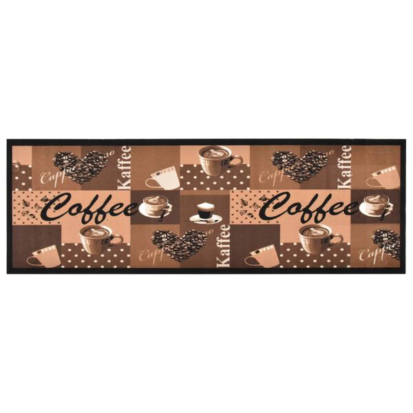 vidaXL Кухонний Килимок "Coffee" Коричневий 60x180 см Переться
