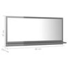 804579 vidaXL Bathroom Mirror High Gloss Grey 80x10,5x37 cm Chipboard
